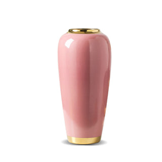 Hand-painted Porcelain Vases with Gold Flowers