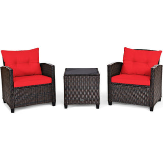 Christel Three Piece Patio Set in Red