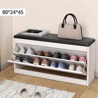Cushioned Shoe Bench With Storage