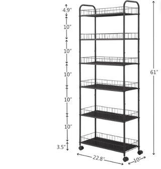 Layer Storage With Wheels (6 Shelves)