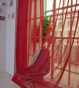 Transparent Solid Color Glass Mesh Curtains