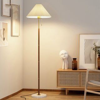 Retro Light Luxury Wood Grain Floor Lamp