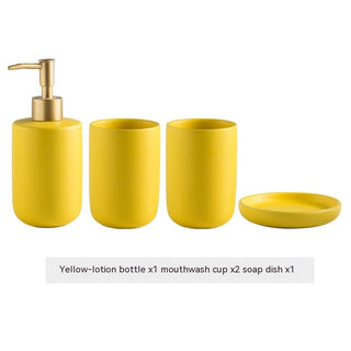 Solid Color Ceramic Bathroom Four-piece Set