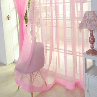 Transparent Solid Color Glass Mesh Curtains