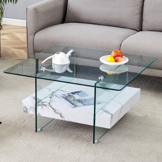 Modern Two Tier Square Coffee Table