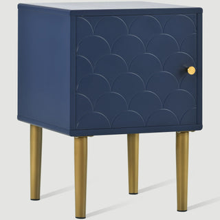 Navy Blue Solid Wood Bedside Tables
