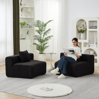 Chenille Curved Sectional Sofa With 2 Pillows,Curved Symmetrical Modular Semi Circular Sofa Sectional For Bedroom, Living Room, Office For Leisure Or Nap, Reading Room, And Lobby