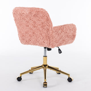 Lola Pink Faux Fur Office Chair