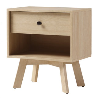 Mid Century Modern Nightstand in Light Brown Oak
