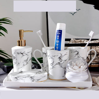 Marble Bathroom Washing Cup Set