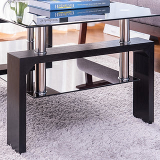 Estelle Black Highlight Glass Coffee Table