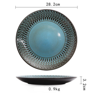 Ceramic Bowls Plates Set Retro Household