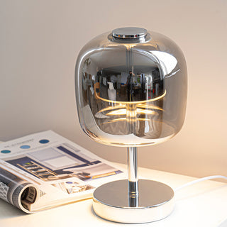 Modern Smokey Gray Glass Table Lamp