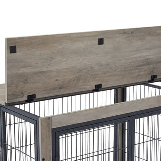 Furniture Style Dog Cage Side Table With Wheels