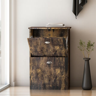 Slim Hidden Shoe Cabinet with Drawers