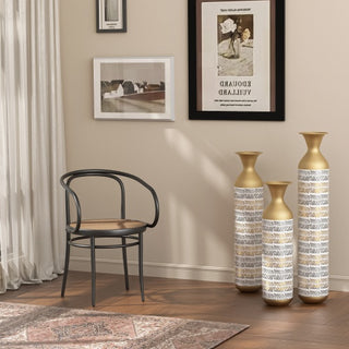 Oversized Metal Glazed Floor Vase