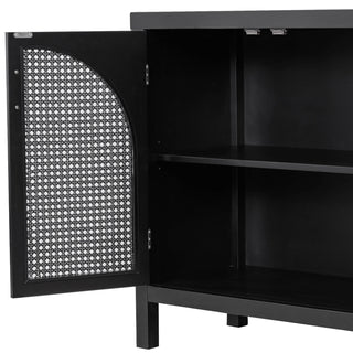 Large Rattan Style Sideboard in Black