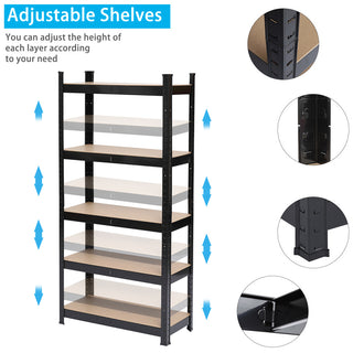 Five-tier Shelves Black Sprayed